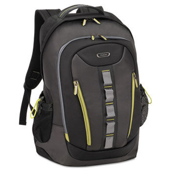Storm 16"" Backpack, 18 3/4 x 6 3/4 x 13 1/2, Polyester, Black/Gray
