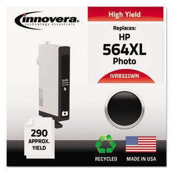 Remanufactured High-Yield CB322WN (564XL) Ink, 290 Page-Yield, Photo Black