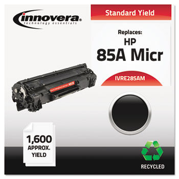 Remanufactured CE285A (85A) MICR Toner, 1600 Page-Yield, Black