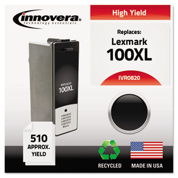 Remanufactured High-Yield 14N0820 (100XL) Ink, 510 Page-Yield, Black
