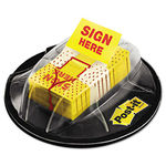 Flags in Dispenser, ""Sign Here"", Yellow, 200 Flags/Dispenser