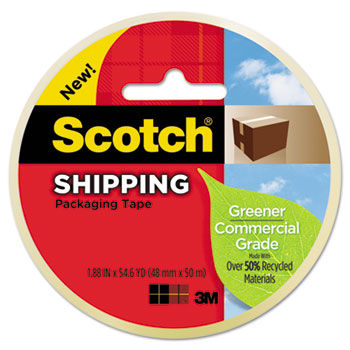 Greener Commercial Grade Packaging Tape, 1.88"" x 49.2 yd, 3"" Core