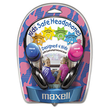 Kids Safe Headphones, Pink/Blue/Silver