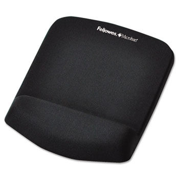 PlushTouch Mouse Pad with Wrist Rest, Foam, Black, 7-1/4"" x 9-3/8""