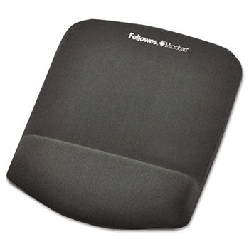 PlushTouch Mouse Pad with Wrist Rest, Foam, Graphite, 7-1/4"" x 9-3/8""
