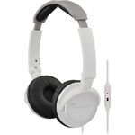 Foldable On-Ear Lightweight Headphones with Remote and Mic-White