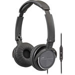 Foldable On-Ear Lightweight Headphones with Remote and Mic-Black