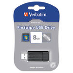 PinStripe USB 2.0 Drive, 8GB, Black