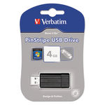 PinStripe USB 2.0 Drive, 4GB, Black