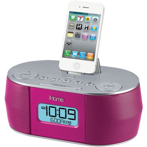 IHOME iD38PVC iPad(R)/iPhone(R)/iPod(R) App-Enhanced Stereo System with Dual Alarm FM Clock Radio