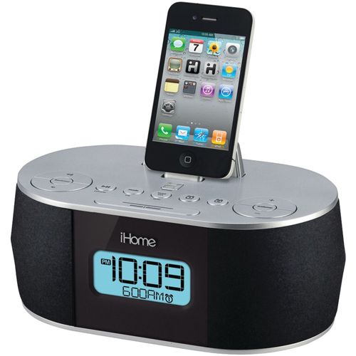 IHOME iD38SV iPad(R)/iPhone(R)/iPod(R) App-Enhanced Stereo System with Dual Alarm FM Clock Radio