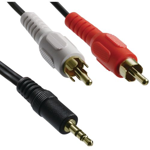 AXIS 41361 3.5mm Stereo Plug 2 RCA Plugs Y-Adapter (6 ft)