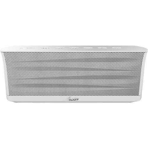 White MobiOut Rechargeable Splash-Resistant Portable Bluetooth Stereo Speaker with Microphone