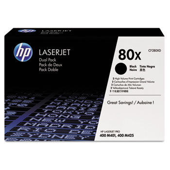 CF280XD, HP-280X, High-Yield Toner, 6900 Page-Yield, 2/Box, Black