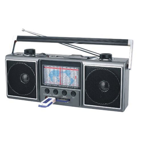 Supersonic 11 Band AM/FM/SW Radio with USB &amp; SD Card Slot