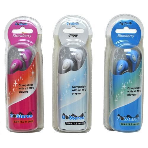 MP3 Player Mini Stereo Headphones 3 Assorted Case Pack 36