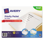 Priority Pocket File Folder, Letter, 1/3 Cut Tab Top, Manila, 24/Pack