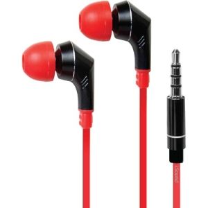 EM-100 EARBUDS WITH MIC BLACK/RED