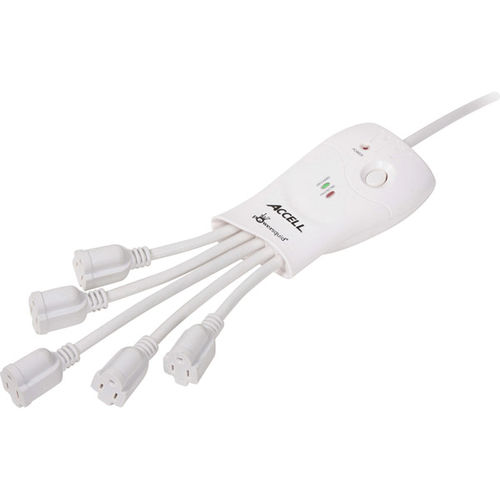 White PowerSquid 5-Outlet Surge Protector and Power Conditioner - 600 Joules