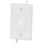 1-Gang Cable Plate with Flexible Opening - White