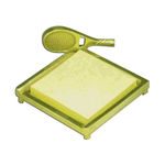 Mayer Mill Brass Polished Tennis Racket Post-It Note Holder - Home / Office Organizer