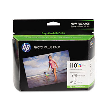 110 Series Ink Cartridge/Photo Paper Value Pack w/140 Glossy 4 x 6 Sheets