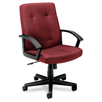 VL602 Managerial Mid-Back Chair, Burgundy Fabric