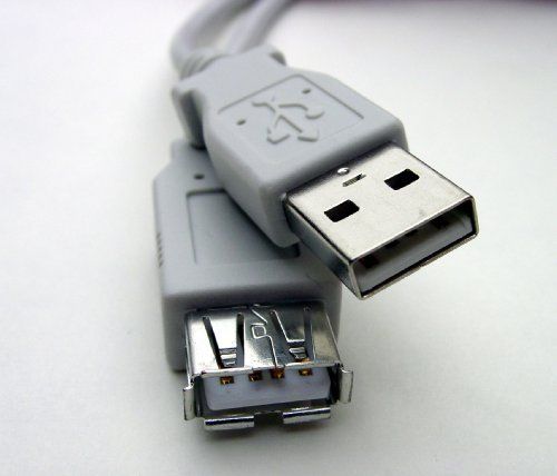Offex USB Port Extension Cable Gray, Fully Rated 24 AWG """"A"""" To """"A"""" Receptacle, 10 Feet - Extends USB Port, Cable, Or Device