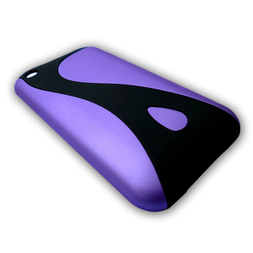 Offex Case Cover Protector For Iphone- Two Piece Satin Purple & Black Iphone