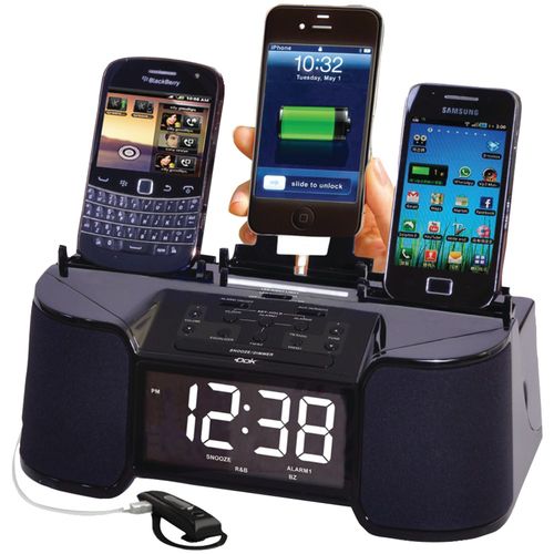 DOK CR30 4-Port Smartphone Charger with Alarm Clock & FM Radio