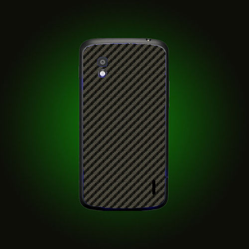 XO Skins Carbon Fiber Protective Hard Cover Back Protector For LG Google Nexus 4 - Black