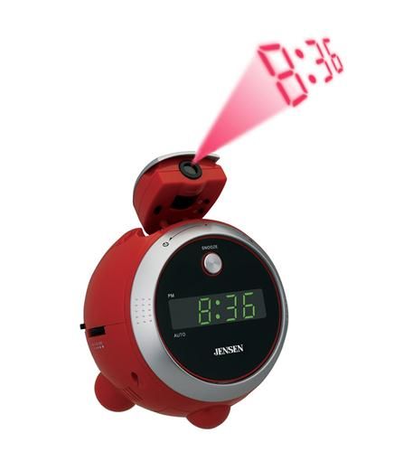 Projection Clock with AM/FM Radio in Red