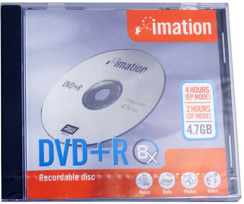 Imation 8X DVD+R 4.7GB Recordable Disc With Case Case Pack 100