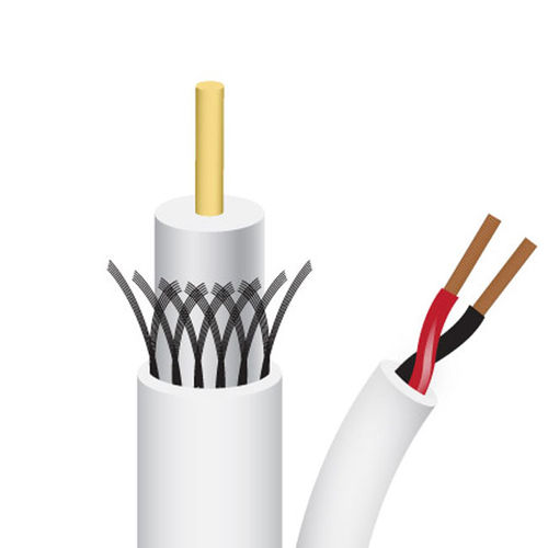 Sewell Bulk White RG59+Power Siamese Cable 1000 ft. w/ 50 pack of BNC Compression Connectors