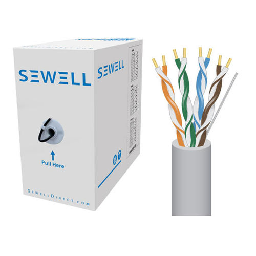 Sewell PureRun Cat5e UL CMR 350MHz Solid UTP 1000 ft grey