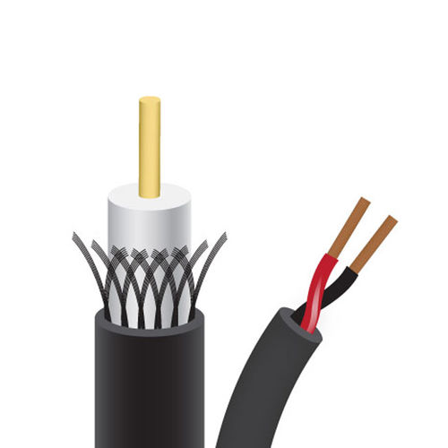 Sewell Bulk Black RG59+Power Siamese Cable 500 ft. w/ 50 pack of BNC Compression Connectors