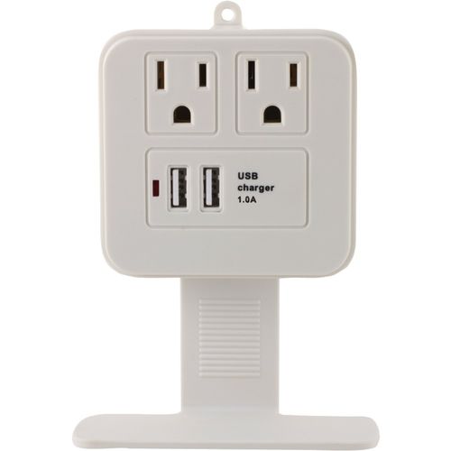 GE 14921 2-Outlet In-Wall Surge Protector with Shelf (1.0A Total Output)