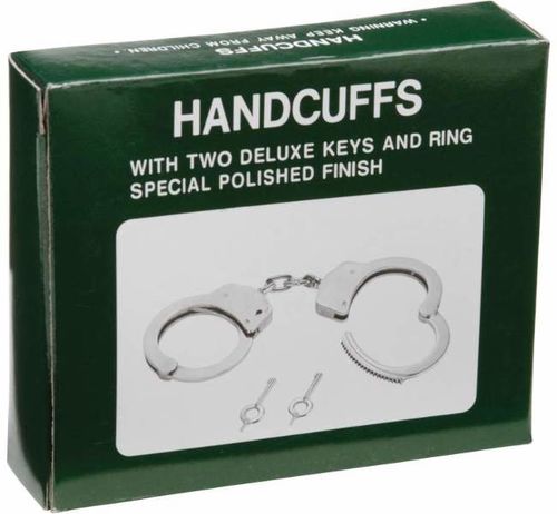 Maxam Chrome-Plated Steel Handcuffs with Pouch