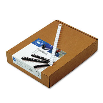 CombBind Standard Spines, 1/2"" Diameter, 85 Sheet Capacity, White, 100/Box