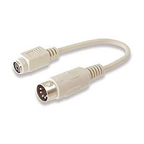 Ziotek PS2 6-pin Mini Din F To 5-pin Din M Adapter, 6in