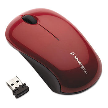 Mouse for Life Wireless Optical Mouse, 3 Button, Left/Right, Red