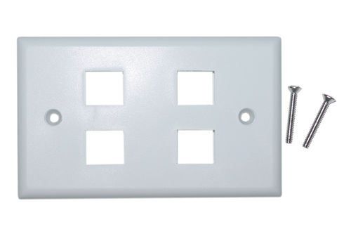 Cable Wholesale Wall Plate,4 Hole for keystone Jack , White