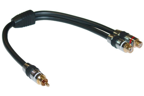 Offex Wholesale RCA Y-Cable, Premium Grade 24K Gold, 1 Male / 2 Female, 1 ft