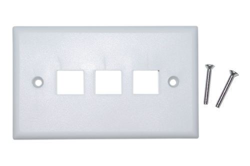 Cable Wholesale Wall Plate, 3 Hole for keystone Jack