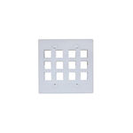 Cable Wholesale Dual Gang Wall Plate, 12 Hole for keystone Jack, White