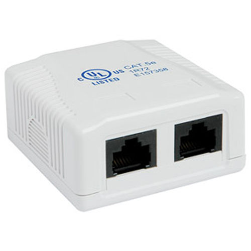 Ziotek External RJ45 Cat 5e Wall Jack, Double