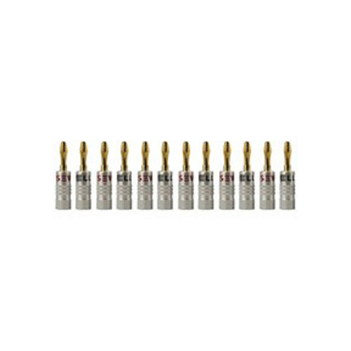 Sewell Silverback Banana Plugs - Dual Screw Lock - 12 pair