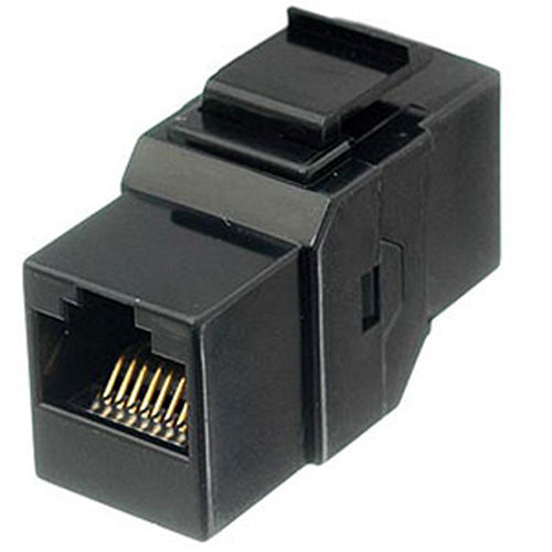 Ziotek CAT6 Inline Faceplate Coupler, Black