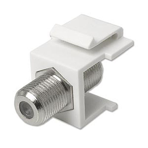 Ziotek Snap-in F-type Coax Keystone Coupler, White