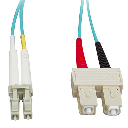 Offex Wholesale LC / SC, Multimode, Duplex Fiber Optic Cable, 10-Gigabit Aqua, 50/125, 10 Meter (33ft)